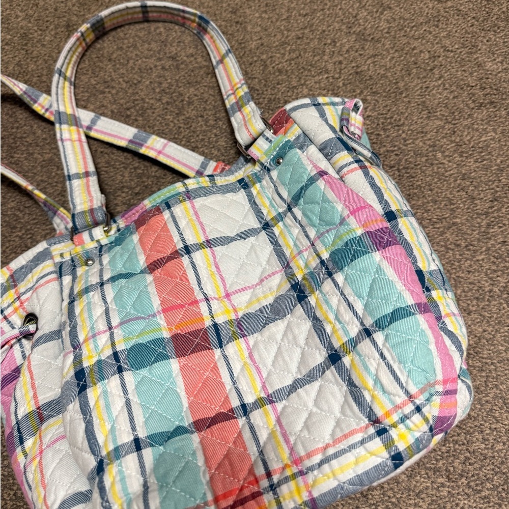 Vera Bradley Super Cute Recycled Cotton Colorful Glenna Satchel Tote Bag - Picture 4 of 7